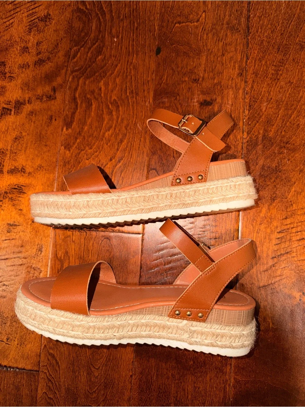 Women's Tan Espadrille Platform Sandals
